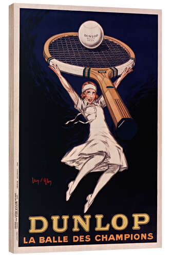 Quadro de madeira Dunlop, La Balle des Champions