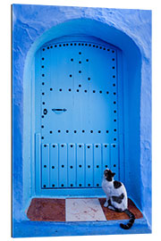 Gallery print Blue door and cat, Chefchaouen, Morocco