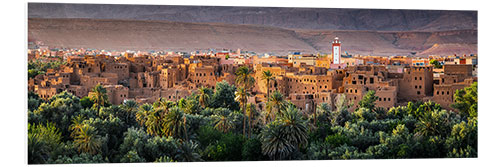 Hartschaumbild Sonnenuntergang auf der Kasbah, Marokko