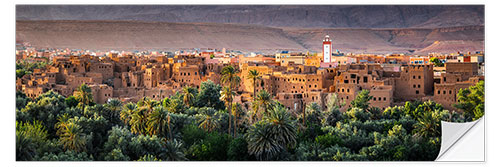 Selvklebende plakat Sunset on the kasbah, Morocco