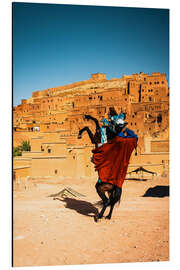 Aluminiumtavla The rampant horse, Ait Benhaddou, Morocco