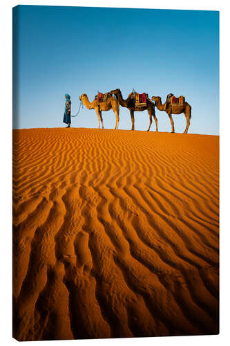 Canvas-taulu Tuareg with camels, Morocco