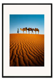 Gerahmter Kunstdruck Tuareg mit Kamelen, Marokko