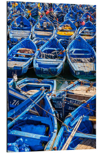 Stampa su alluminio Blue fishing boats, Morocco