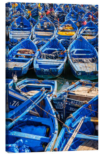 Obraz na płótnie Blue fishing boats, Morocco