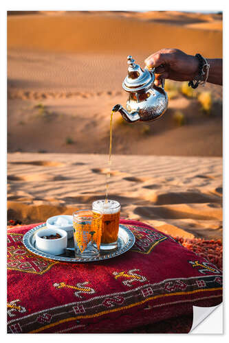 Selvklebende plakat Tea in the desert, Morocco