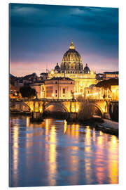 Galleritryk Saint Peter basilica at night, Rome