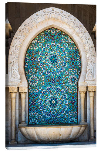 Leinwandbild Verzierter Brunnen, Casablanca, Marokko