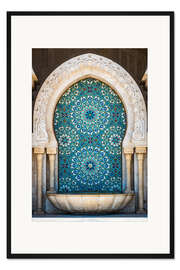 Gerahmter Kunstdruck Verzierter Brunnen, Casablanca, Marokko