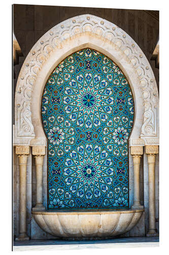 Gallery print Ornate fountain, Casablanca, Morocco