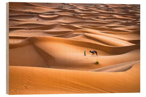 Cuadro de madera Travelling through desert, Morocco