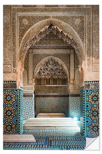 Selvklebende plakat Moroccan architecture, Marrakesh