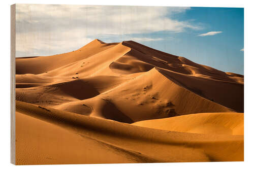 Wood print The Sahara desert, Morocco