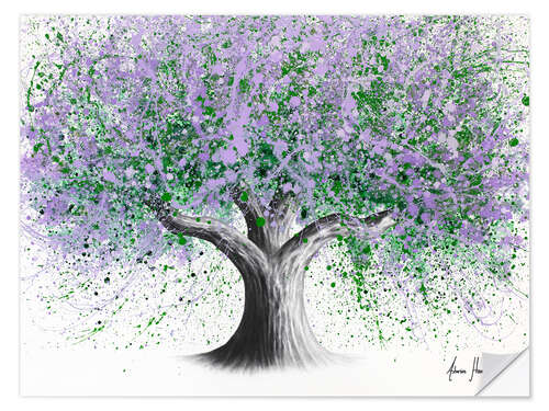 Selvklæbende plakat Country Lavender Tree