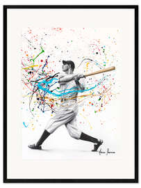 Ingelijste kunstdruk Home Run - Baseball player