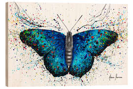 Wood print Sparkling City Butterfly