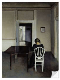 Selvklebende plakat Interior With Ida in A White Chair