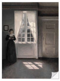 Selvklebende plakat Interior with a reading Woman