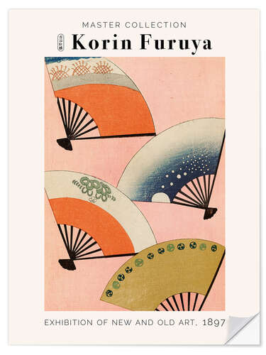 Självhäftande poster Fans on Pink, 1897