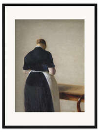 Gerahmter Kunstdruck Frau von hinten gesehen