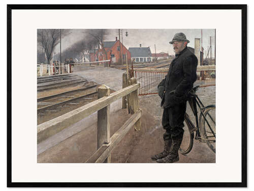 Ingelijste kunstdruk Waiting for the Train