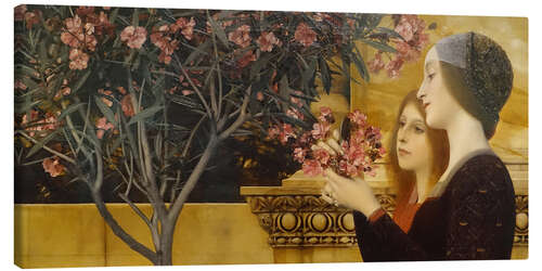 Canvas print Two Girls with an Oleander