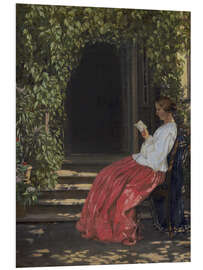 Obraz na PCV Lady reading in front of a garden door