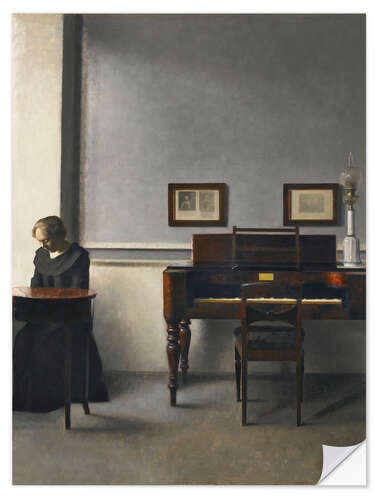 Selvklebende plakat Ida In An Interior With Piano