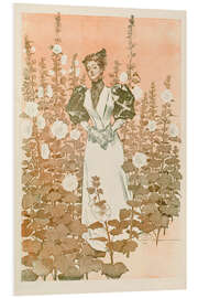 Foam board print A woman stands in a field of flowers