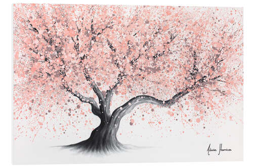 Foam board print Kyoto Evening Blossom Tree