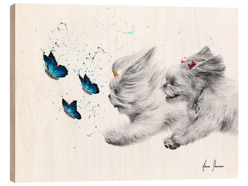 Tableau en bois Chasing Butterflies