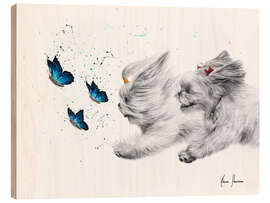 Tableau en bois Chasing Butterflies