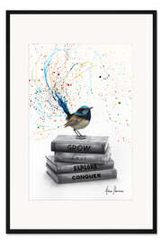 Gerahmter Kunstdruck Bücher über das Leben