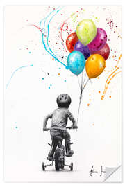 Vinilo para la pared Little boy with balloons