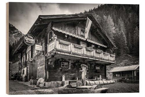 Tableau en bois Unterstalleralm in Villgratental, East Tyrol