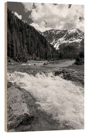 Hout print Mountain stream in the upper Dorfertal, East Tyrol