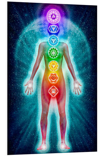 Quadro em PVC The seven chakras - Aura II