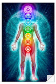 Selvklebende plakat The seven chakras - Aura II