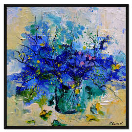 Gerahmter Kunstdruck Blaues Stillleben