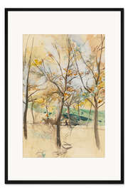 Gerahmter Kunstdruck Bäume im Bois de Boulogne