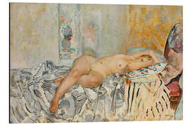 Stampa su alluminio Reclining Nude with Spanish Cushion