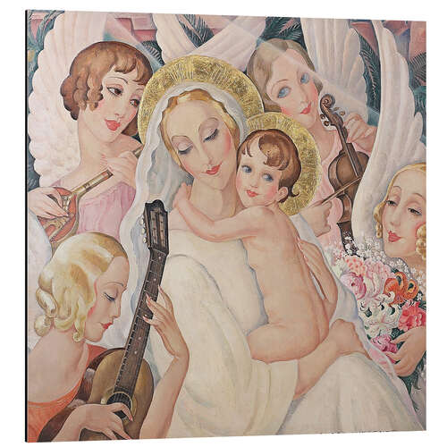 Aluminium print Madonna and Child Surrounded by Angels With Musical Instruments