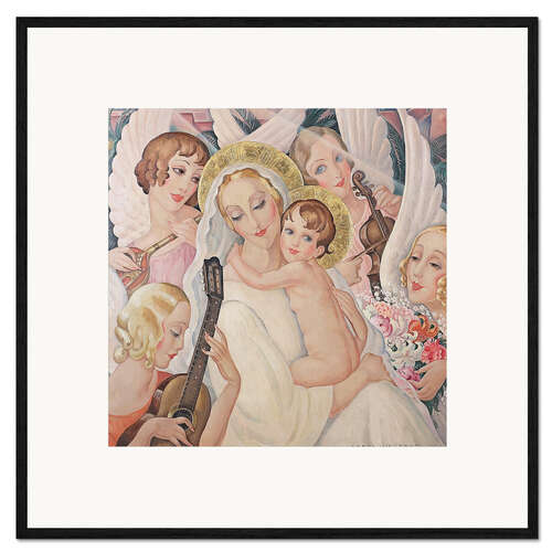 Framed art print Madonna and Child Surrounded by Angels With Musical Instruments