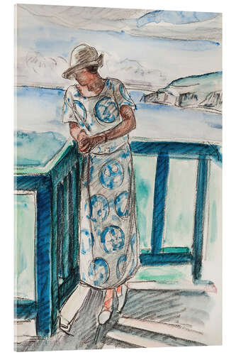 Acrylglas print Woman on the Balcony