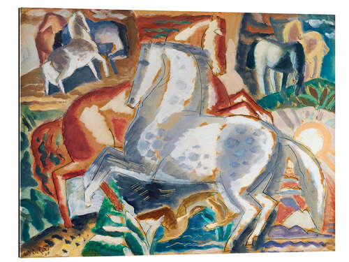 Quadro em plexi-alumínio Landscape & Horses