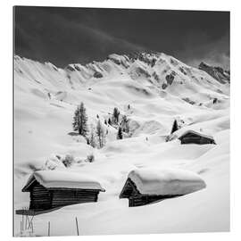 Galleriprint Snow-covered huts on the Seiser Alm, South Tyrol