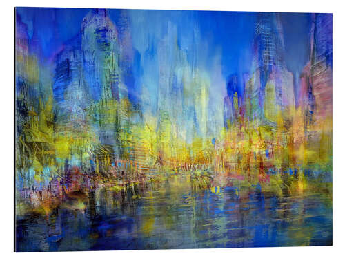 Tableau en aluminium The city by the river