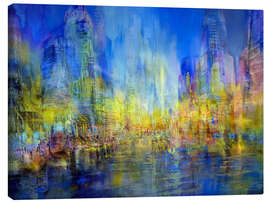 Canvas print The city by the river