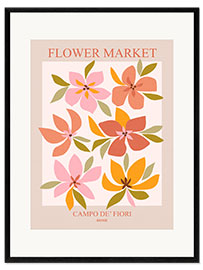 Framed art print Flower market in rome