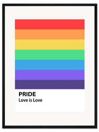 Gerahmter Kunstdruck Pride Regenbogenfahne